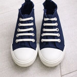 Primark Toddler Boys Navy Slip-On Sneakers Size 10 No Tie Canvas Shoes